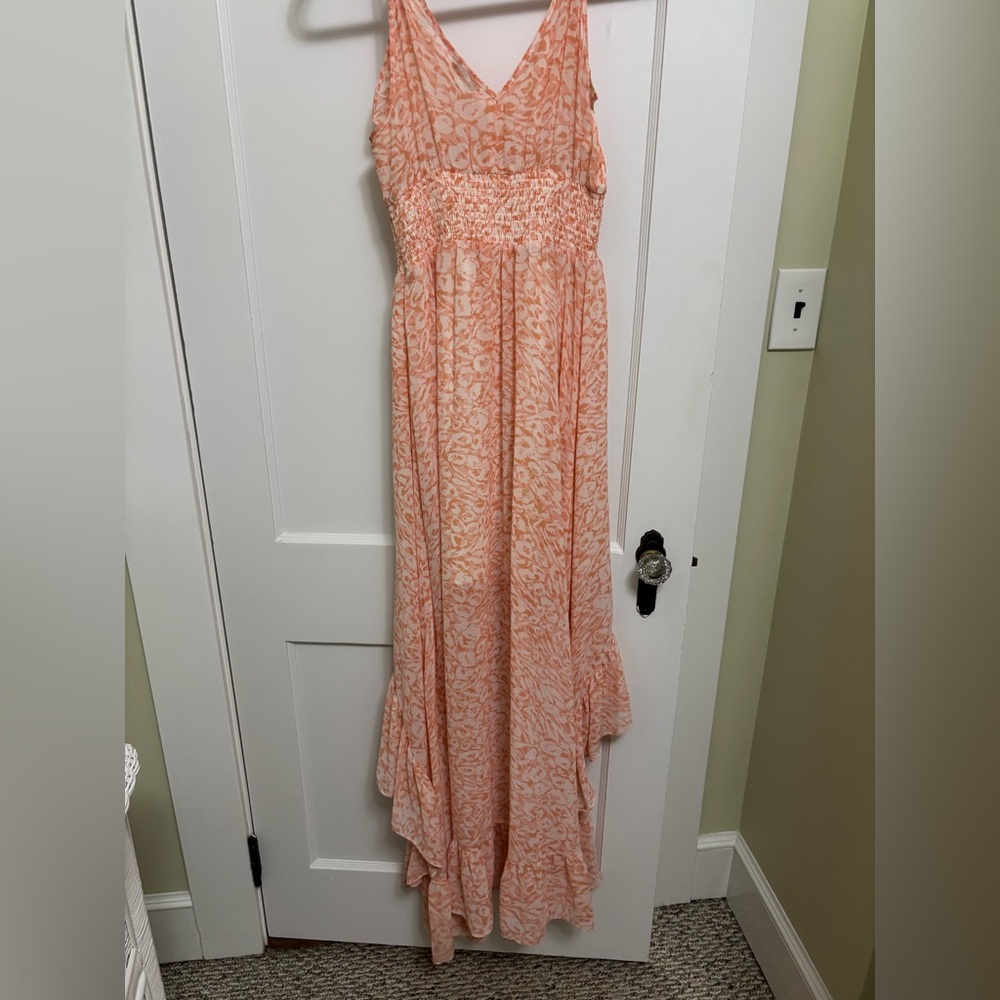 Guess Peach and White High Low Dress